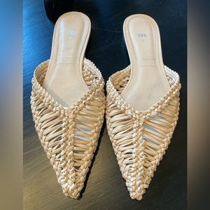 Zara Flat Woven Slides